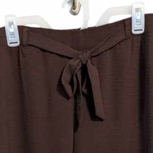 ELIZABETH & NICOLE womens straight leg pull on pants brown 2X  w-156 - Picture 2 of 4